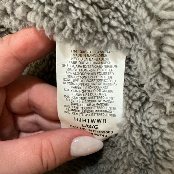 Wrangler Men’s Sherpa Lined Flannel Shirt Jacket Plaid Red Gray Size Large - Picture 2 of 9